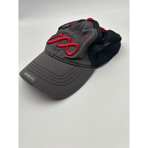 Park City Trucker Hat Charcoal Gray Red Infinity Logo Mesh Back Adjustable Cap